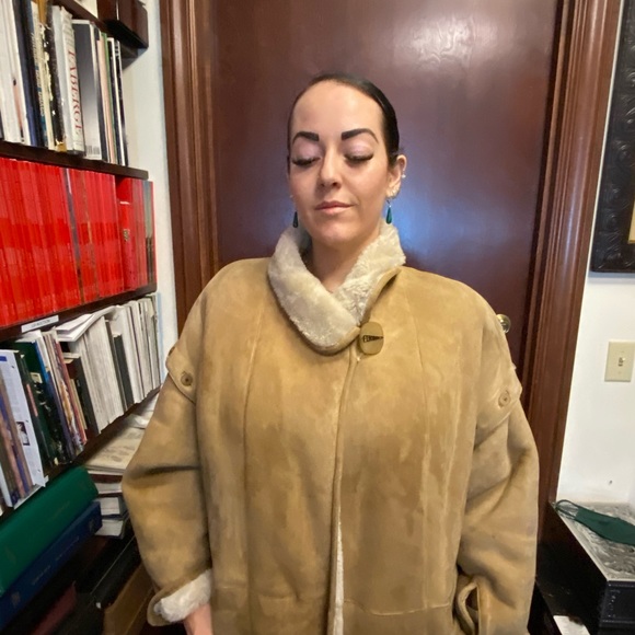 Fendi vintage coat leather & sheepskin medium - Picture 15 of 16